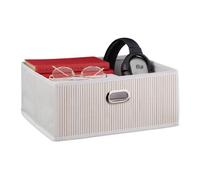 Relaxdays 4 cestos almacenaje bajos bambú blanco blanco