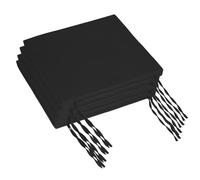 Relaxdays 4 cojines planos para sillas negro