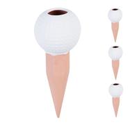 Relaxdays 4 conos de riego diseño pelota de golf blanco,marrón claro