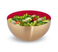 Relaxdays 4 Ensaladeras acero rojo y dorado 3,5 l oro,rojo