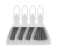 Relaxdays Set 4 escobas de mesa diseño bailarina blanco,gris