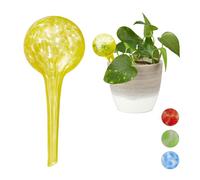 Relaxdays 4 globos riego para plantas amarillos amarillo,transparente
