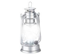 Relaxdays 4 lámparas LED forma de farol plateadas plata,transparente