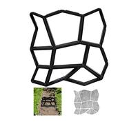 Relaxdays 4 Moldes para Hormigón, Forma Irregular, Plantillas Cemento, Pavimentar Caminos o Entrada, 3,5 x 35 x 35 cm, Negro