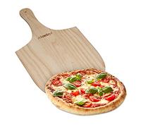 Relaxdays 4 Palas de Pizza de Madera, Deslizadores con Práctico Mango, Medidas: 30,5 x 54 cm, Peso: 0,5 Kg, Natural