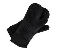 Relaxdays 4 pares guantes horno de silicona negros negro