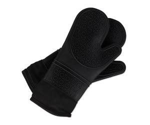 Relaxdays 4 pares guantes horno de silicona negros negro