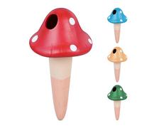 Relaxdays 4 Picos de Riego con Diseño de Setas, 110 ml c/u, Autorriego para Plantas de Interior, Regadores, Multicolor, Cerámica