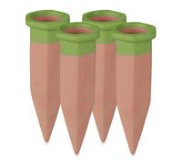 Relaxdays 4 Picos de riego terracota y verde verde,marrón claro