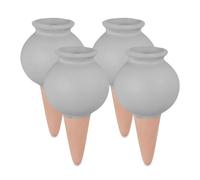 Relaxdays 4 Picos riego plantas diseño vasija gris marrón claro,gris