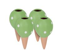 Relaxdays 4 Picos Riego Plantas Interior Lunares 100 ml, Conos Autorriego Macetas y Balconeras, Verde y Terracota