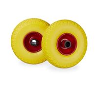 Ruedas carretilla neumáticos antipinchazo 26 cm color amarillo ruedas de jardín