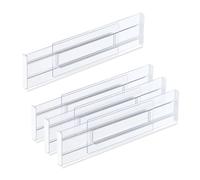 Relaxdays 4 separadores de cajones transparentes transparente