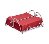 Relaxdays 4 servilleteros de mesa metálicos plata