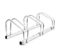 Relaxdays 4 soportes para 3 bicicletas suelo pared plata