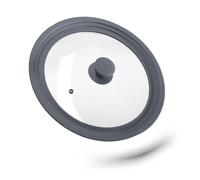 Relaxdays 4 tapas sartén borde silicona gris transparente,gris