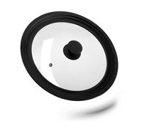 Relaxdays 4 tapas sartén negras 26-30 cm silicona negro,transparente