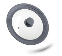 Relaxdays 4 tapas universales grises 22-26 cm transparente,gris