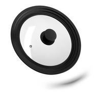 Relaxdays 4 tapas universales negras 22-26 cm negro,transparente