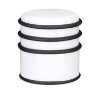 Relaxdays 4 Topes Puerta, Puertas y Ventanas Pesadas, Acero Inoxidable y Goma, Freno Alto, Redondo, 7cm Ø, Blanco