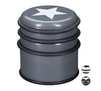 Relaxdays 4 topes de puerta con estrella grises antracita,negro