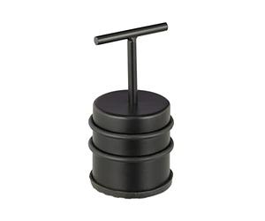 Relaxdays 4 Topes Puerta con Asa, Puertas y Ventanas, Alto, Redondo, Interior, Acero Inoxidable, Goma, 7 cm Ø, Negro