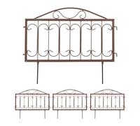 Relaxdays 4 vallas jardín o huerto metálicas marrón,negro