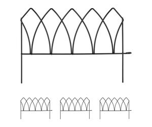 Relaxdays 4 vallas jardín o huerto metálicas negro