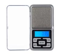 Relaxdays 4 x Báscula digital de precisión mini negro,plata,transparente