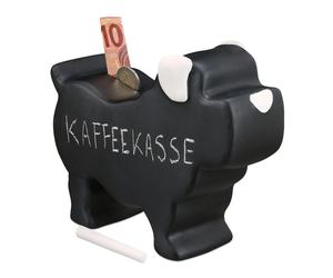 Relaxdays 4 x Hucha perro con pizarra blanco,negro