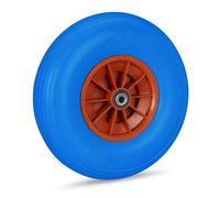Relaxdays 4 x Rueda goma completa 4.00-6 azul rojo azul,rojo