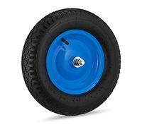 Relaxdays 4 x Ruedas Carretilla 4.80 4.00-8, Eje, 2PR, Neumática, Recambio Carrito, hasta 120 kg, Llanta Acero, Negro y Azul