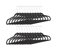 Relaxdays 40 perchas ropa angostas aterciopeladas negro,plata