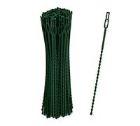 Relaxdays 400 Bridas Plástico, 23 cm, Sujetadores para Atar Plantas, Ajustables, Reutilizables, para Tutores, Verde