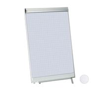 Relaxdays 4x papel para flipchart, cuadrícula blanco,plata