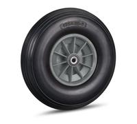Relaxdays 4x Rueda carretilla PU 4.00-6 negro gris negro,gris