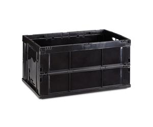 Relaxdays 5 cajas de transporte plegables de 60 L negro