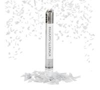 Relaxdays 5 Cañón de confeti papel plateado 40 cm plata