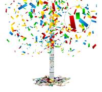 Relaxdays 5 cañones confeti 80 cm multicolor azul,amarillo,rojo