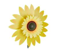 Relaxdays 5 molinos de viento girasol para jardín amarillo,verde,negro