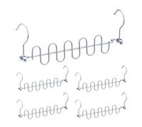 Relaxdays 5 Perchas Ahorra Espacio, Gancho Múltiples Colgadores, Horizontal, Vertical, 41,5 x 5 x 3,5 cm, Metal, Plata