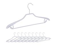 Relaxdays 50 Perchas para Trajes, Varilla Pantalones, Gancho Colgar Falda, Colgador Metal y PVC, 19x45x3,5cm, Gris Claro