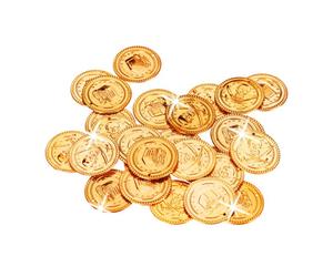 Relaxdays 576 monedas doradas para disfraz pirata oro