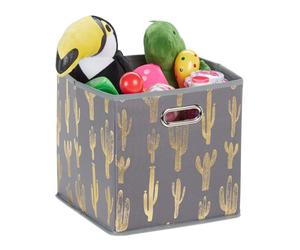 Relaxdays 6 cestos almacenamiento plegables cactus oro,gris