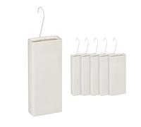 Relaxdays 6 Humidificadores para Radiador, Humificador Agua, Vaporizador Ambiental Cerámica, Colgante, 20x9x4cm, Crema