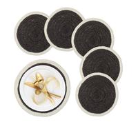 Relaxdays 6 manteles individuales de zostera crema,negro