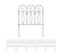 Relaxdays 6 paneles de valla jardín decorativos negro