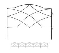 Relaxdays 6 paneles de valla jardín o césped negro