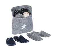 Relaxdays 6 pares de zapatillas de ir por casa blanco,azul oscuro,gris