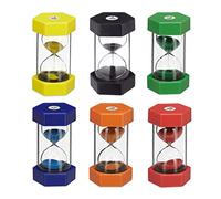 Relaxdays 6 Relojes Arena Infantil, Higiene Dental, Irrompibles, 1, 3, 5, 10, 15 y 30 min, Cronómetros Escuela, Colores